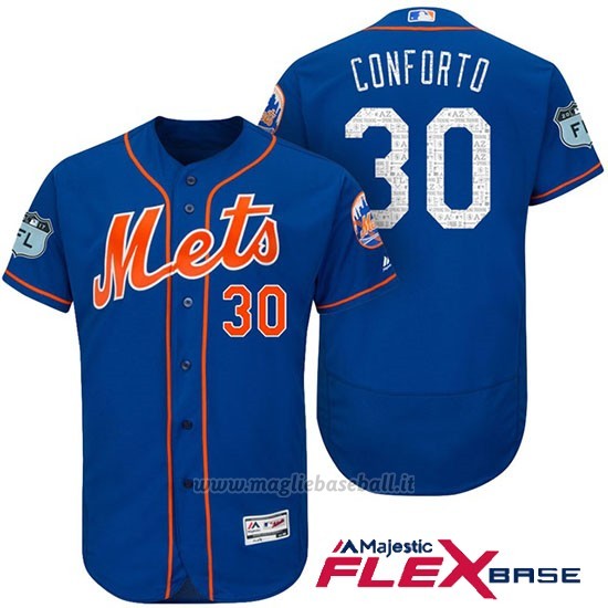 Maglia Baseball Uomo New York Mets Michael Conforto 2017 Allenamento Primaverile Flex Base Giocatore